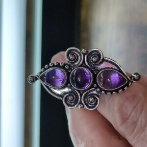 Purple Amethyst Silver Ring